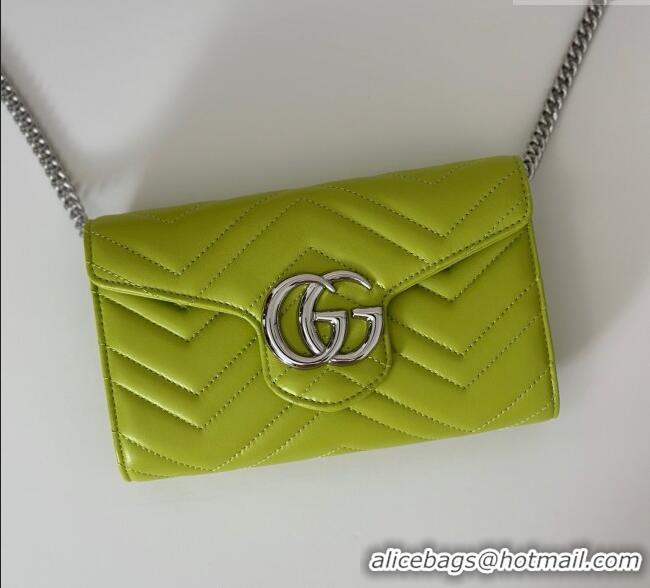 Specials Cheap Gucci GG Marmont Leather Wallet on Chain 837745 Bright Green 2025