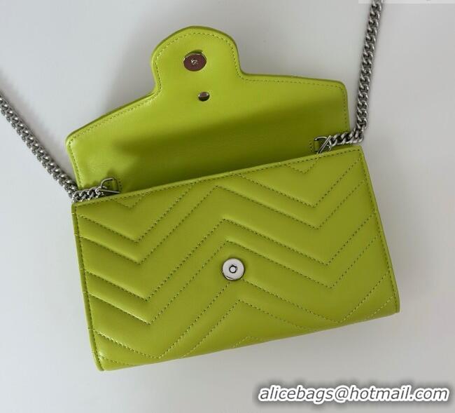 Specials Cheap Gucci GG Marmont Leather Wallet on Chain 837745 Bright Green 2025