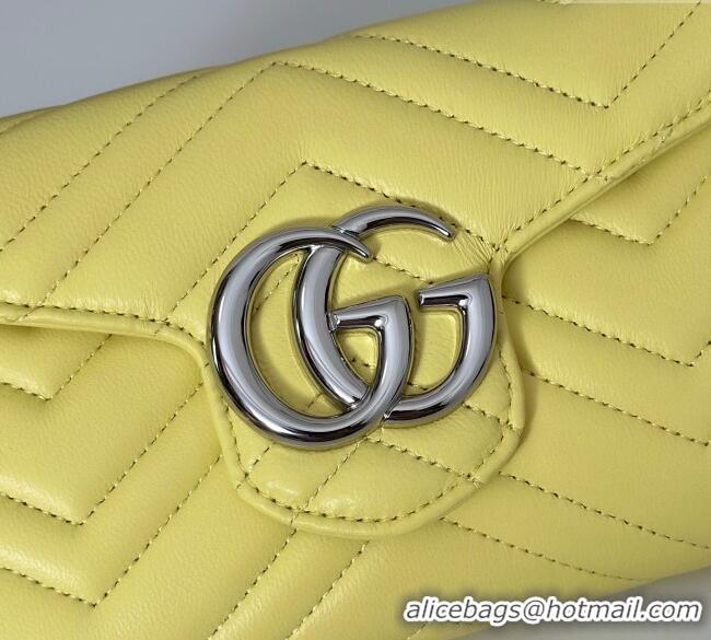 Classic Cheap Gucci GG Marmont Leather Wallet on Chain 837745 Yellow 2025