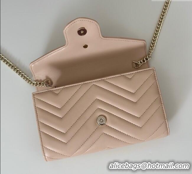 Inexpensive Gucci GG Marmont Leather Wallet on Chain 837745 Light Pink 2025