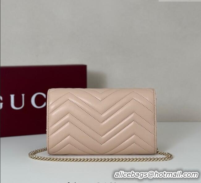 Inexpensive Gucci GG Marmont Leather Wallet on Chain 837745 Light Pink 2025
