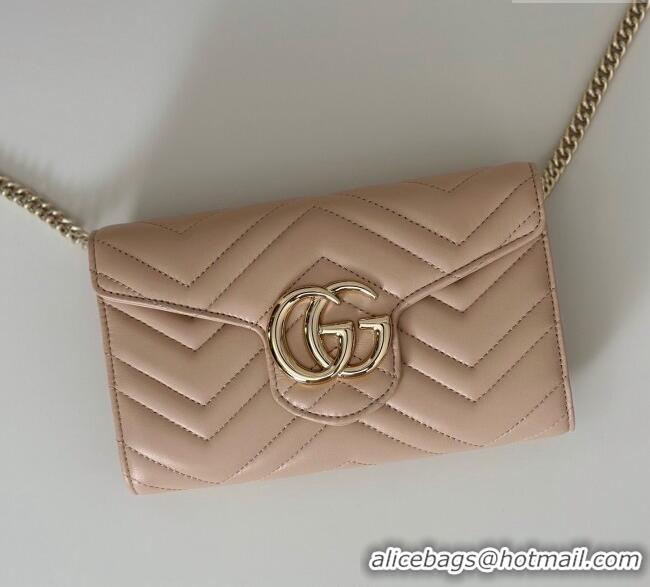 Inexpensive Gucci GG Marmont Leather Wallet on Chain 837745 Light Pink 2025