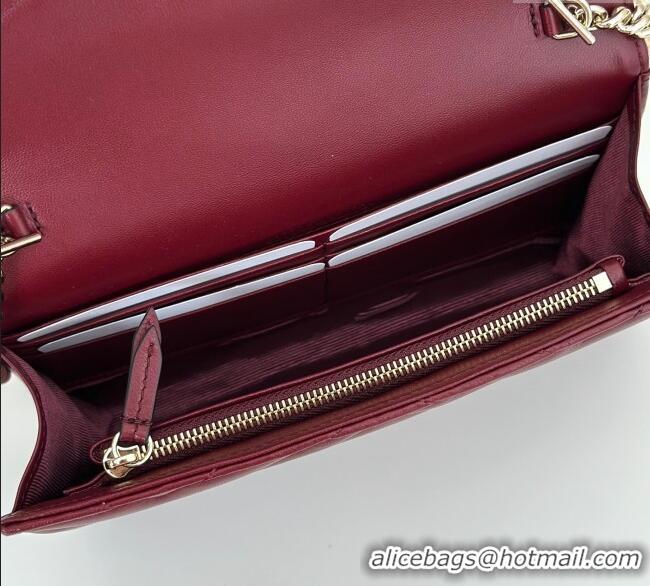 Discount Gucci GG Marmont Leather Wallet on Chain 837745 Ancora Red 2025