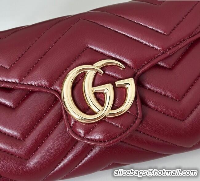 Discount Gucci GG Marmont Leather Wallet on Chain 837745 Ancora Red 2025