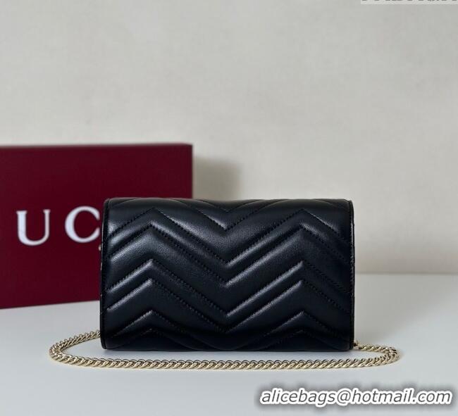 Buy Wholesale Gucci GG Marmont Leather Wallet on Chain 837745 Black 2025