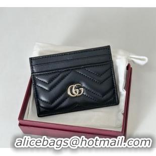 Cheapest Gucci GG Marmont Matelasse Leather Card Holder Wallet 443127 Black 2025