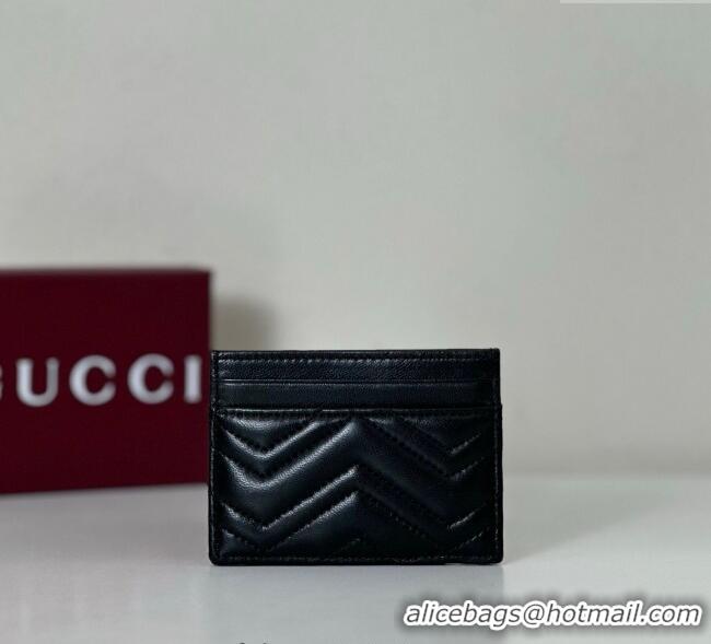Cheapest Gucci GG Marmont Matelasse Leather Card Holder Wallet 443127 Black 2025