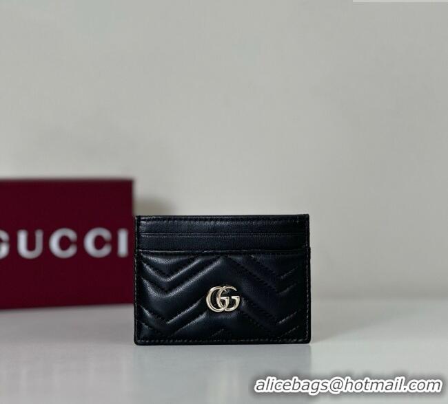 Cheapest Gucci GG Marmont Matelasse Leather Card Holder Wallet 443127 Black 2025