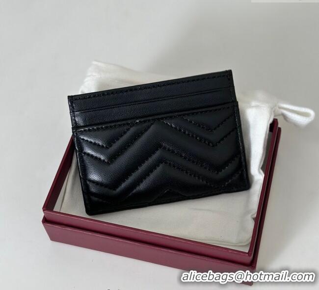 Cheapest Gucci GG Marmont Matelasse Leather Card Holder Wallet 443127 Black 2025