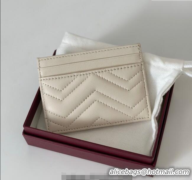 New Stylish Gucci GG Marmont Matelasse Leather Card Holder Wallet 443127 White 2025