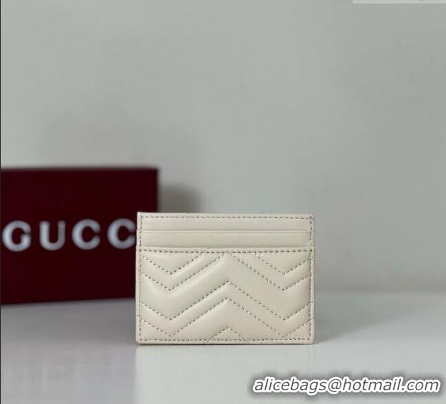 New Stylish Gucci GG Marmont Matelasse Leather Card Holder Wallet 443127 White 2025