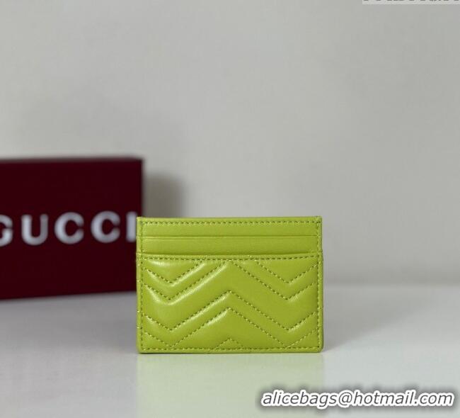 Low Cost Gucci GG Marmont Matelasse Leather Card Holder Wallet 443127 Bright Green 2025
