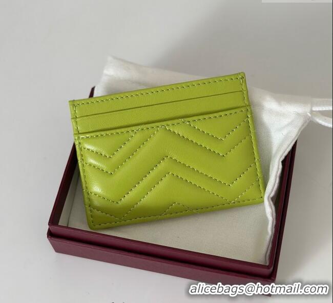Low Cost Gucci GG Marmont Matelasse Leather Card Holder Wallet 443127 Bright Green 2025
