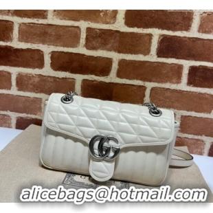 Inexpensive Gucci GG Marmont Geometric Leather Small Shoulder Bag 443497 White 2025