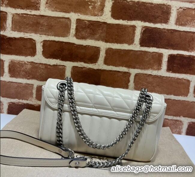 Inexpensive Gucci GG Marmont Geometric Leather Small Shoulder Bag 443497 White 2025
