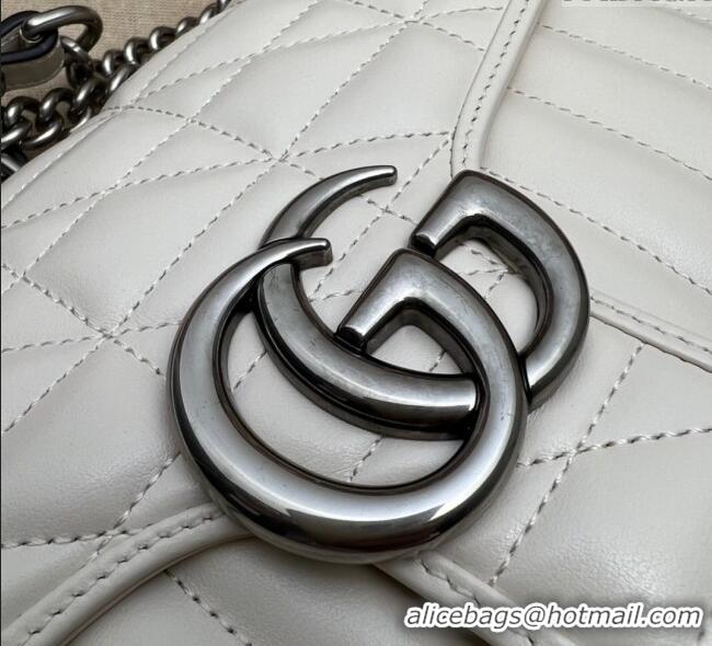 Inexpensive Gucci GG Marmont Geometric Leather Small Shoulder Bag 443497 White 2025