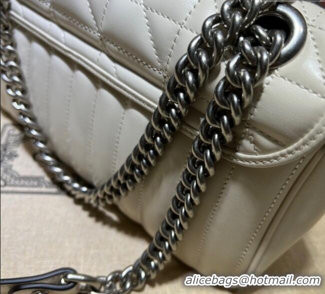 Inexpensive Gucci GG Marmont Geometric Leather Small Shoulder Bag 443497 White 2025
