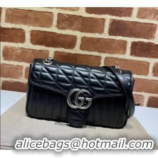 Most Popular Gucci GG Marmont Geometric Leather Small Shoulder Bag 443497 Black 2025