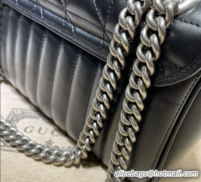 Most Popular Gucci GG Marmont Geometric Leather Small Shoulder Bag 443497 Black 2025
