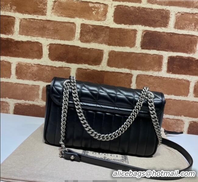 Most Popular Gucci GG Marmont Geometric Leather Small Shoulder Bag 443497 Black 2025
