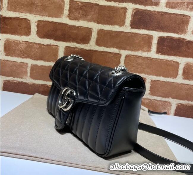 Most Popular Gucci GG Marmont Geometric Leather Small Shoulder Bag 443497 Black 2025