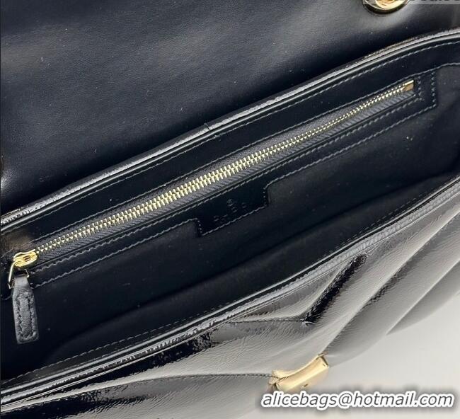 Best Quality Gucci GG Marmont Padded Patent Leather Small Shoulder Bag 443497 Black 2025