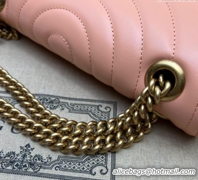 Shop Promotional Gucci GG Marmont Geometric Leather Small Shoulder Bag 443497 Sunset Orange 2025