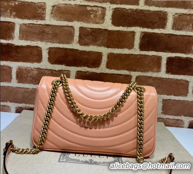 Shop Promotional Gucci GG Marmont Geometric Leather Small Shoulder Bag 443497 Sunset Orange 2025