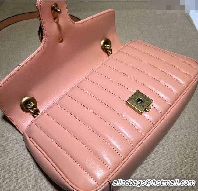 Shop Promotional Gucci GG Marmont Geometric Leather Small Shoulder Bag 443497 Sunset Orange 2025