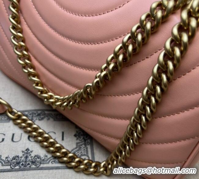 Shop Promotional Gucci GG Marmont Geometric Leather Small Shoulder Bag 443497 Sunset Orange 2025