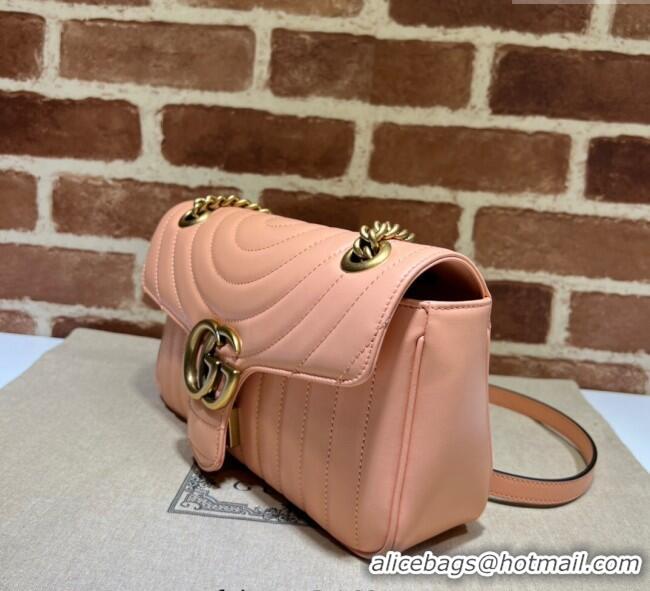 Shop Promotional Gucci GG Marmont Geometric Leather Small Shoulder Bag 443497 Sunset Orange 2025