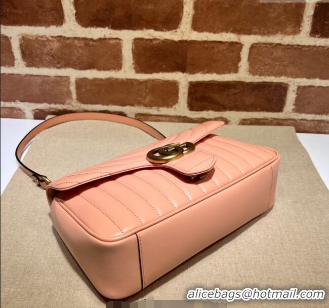 Shop Promotional Gucci GG Marmont Geometric Leather Small Shoulder Bag 443497 Sunset Orange 2025