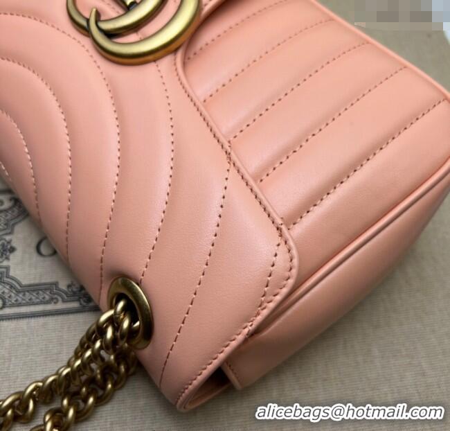 Shop Promotional Gucci GG Marmont Geometric Leather Small Shoulder Bag 443497 Sunset Orange 2025