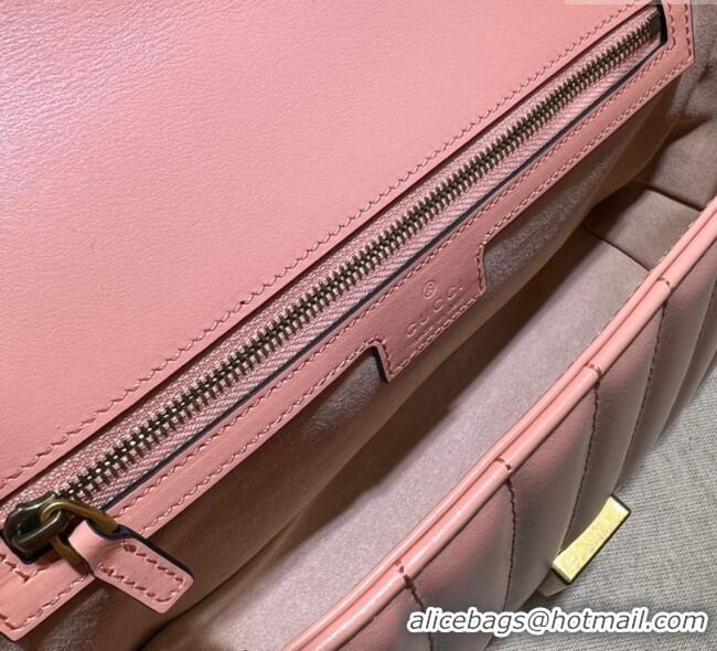 Shop Promotional Gucci GG Marmont Geometric Leather Small Shoulder Bag 443497 Sunset Orange 2025