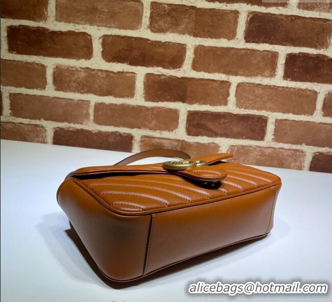 Buy Low Cost Gucci GG Marmont Diagonal Leather Small Shoulder Bag 443497 Brown 2025