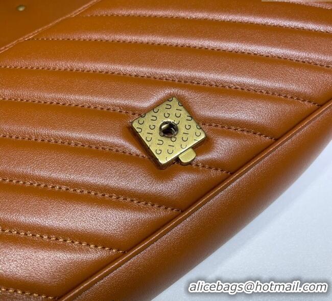 Buy Low Cost Gucci GG Marmont Diagonal Leather Small Shoulder Bag 443497 Brown 2025