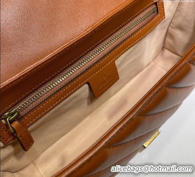 Buy Low Cost Gucci GG Marmont Diagonal Leather Small Shoulder Bag 443497 Brown 2025