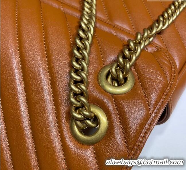 Buy Low Cost Gucci GG Marmont Diagonal Leather Small Shoulder Bag 443497 Brown 2025