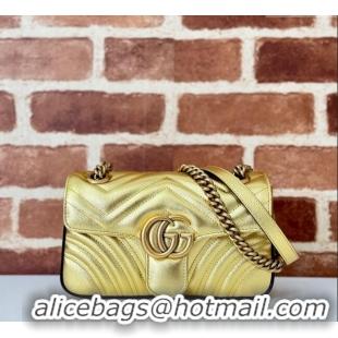 Famous Brand Gucci GG Marmont Matelasse Leather Mini Bag 446744 Gold-Tone 2025