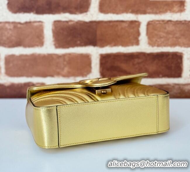 Famous Brand Gucci GG Marmont Matelasse Leather Mini Bag 446744 Gold-Tone 2025