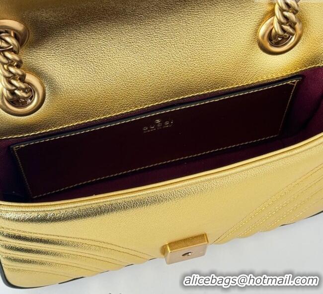 Famous Brand Gucci GG Marmont Matelasse Leather Mini Bag 446744 Gold-Tone 2025