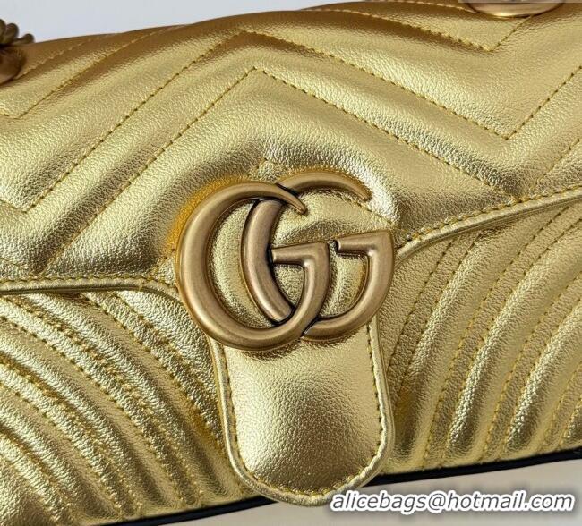 Famous Brand Gucci GG Marmont Matelasse Leather Mini Bag 446744 Gold-Tone 2025