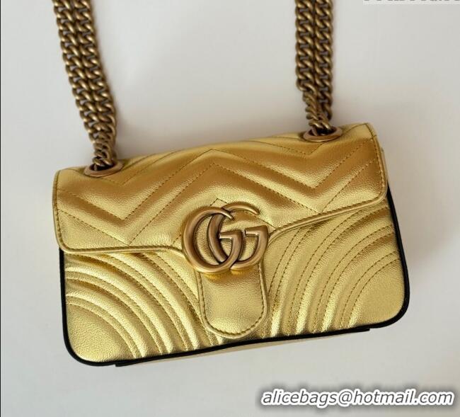 Famous Brand Gucci GG Marmont Matelasse Leather Mini Bag 446744 Gold-Tone 2025