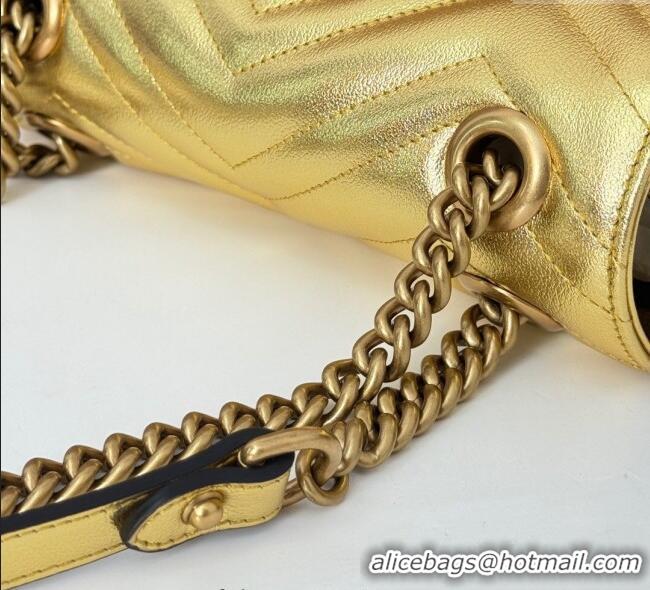 Famous Brand Gucci GG Marmont Matelasse Leather Mini Bag 446744 Gold-Tone 2025