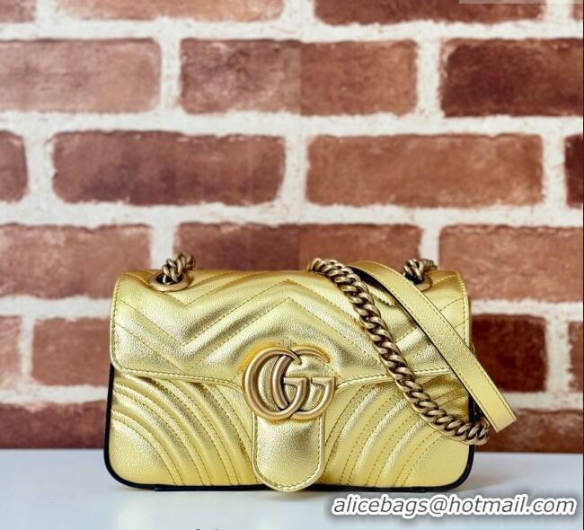 Famous Brand Gucci GG Marmont Matelasse Leather Mini Bag 446744 Gold-Tone 2025