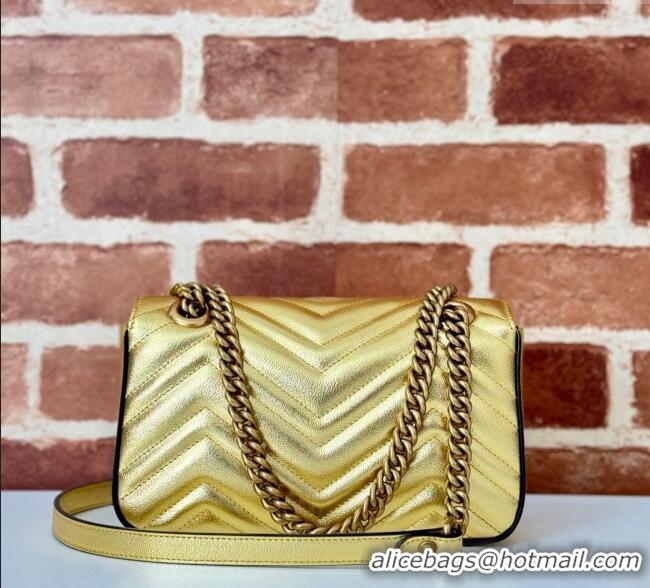 Famous Brand Gucci GG Marmont Matelasse Leather Mini Bag 446744 Gold-Tone 2025