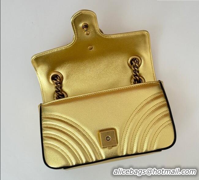 Famous Brand Gucci GG Marmont Matelasse Leather Mini Bag 446744 Gold-Tone 2025