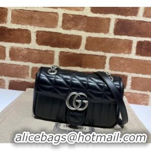 Free Shipping Gucci GG Marmont Geometric Leather Mini Bag 446744 Black 2025