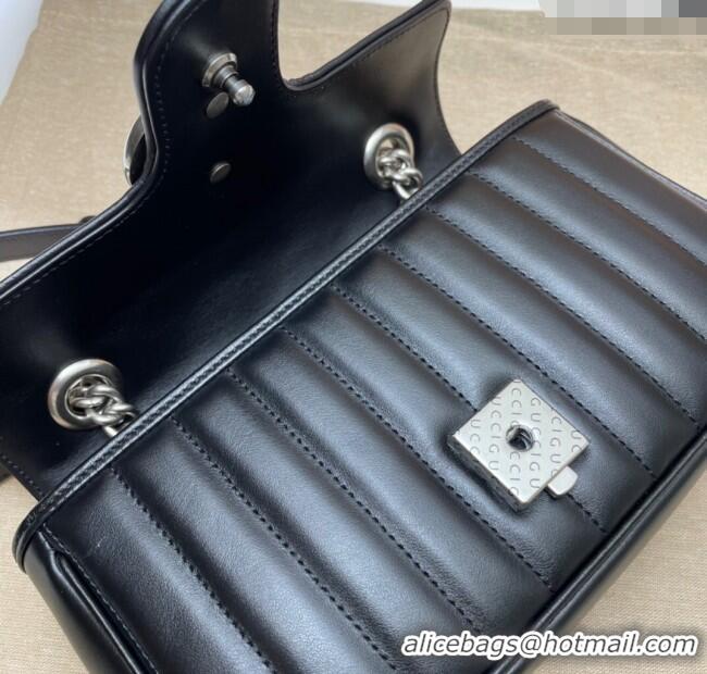 Free Shipping Gucci GG Marmont Geometric Leather Mini Bag 446744 Black 2025