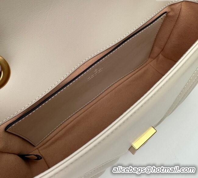 Unique Grade Gucci GG Marmont Matelasse Leather Mini Bag 446744 White/Gold 2025